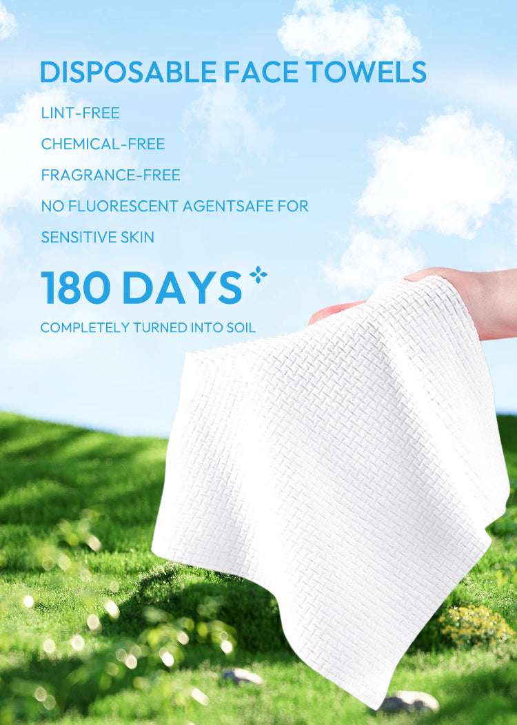 Biodegradable Disposable Clean Face Towelette Clinically Tested Cosmetic Spa Salon for Sensitive Skin